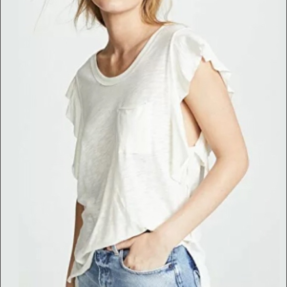 Free People “so easy” Ruffle Tank-Olive Green